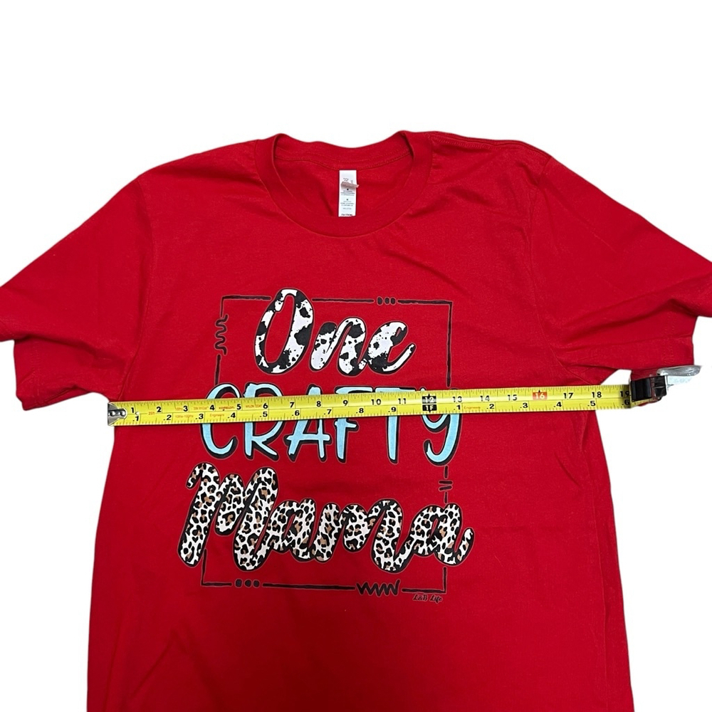 Bella Canvas Women's Red Graphic Tee, One Crafty Mama, Size M - Picture 5 of 5